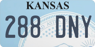 KS license plate 288DNY