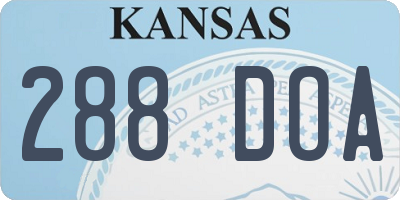KS license plate 288DOA