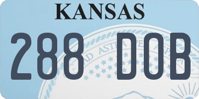 KS license plate 288DOB