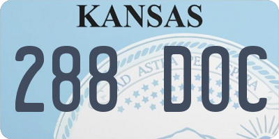 KS license plate 288DOC