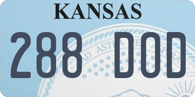 KS license plate 288DOD