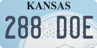 KS license plate 288DOE