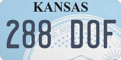 KS license plate 288DOF
