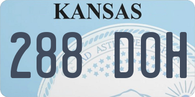 KS license plate 288DOH