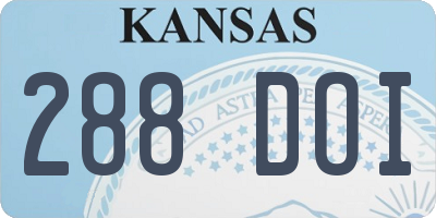 KS license plate 288DOI