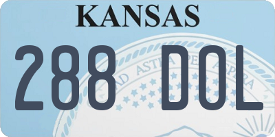 KS license plate 288DOL