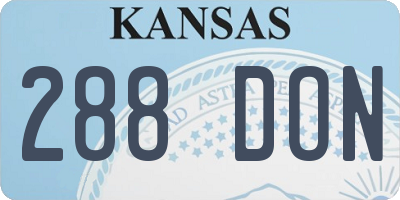 KS license plate 288DON