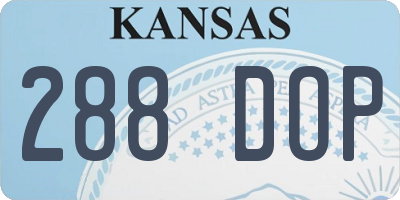 KS license plate 288DOP