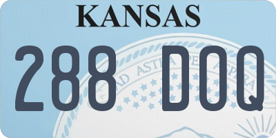 KS license plate 288DOQ