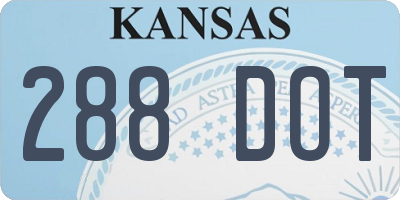 KS license plate 288DOT