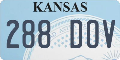 KS license plate 288DOV