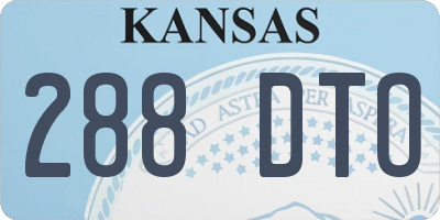 KS license plate 288DTO