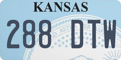 KS license plate 288DTW