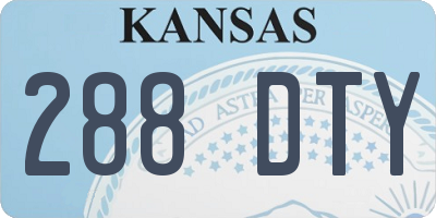KS license plate 288DTY