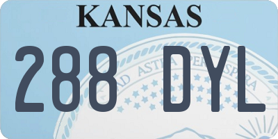 KS license plate 288DYL
