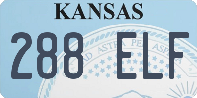 KS license plate 288ELF