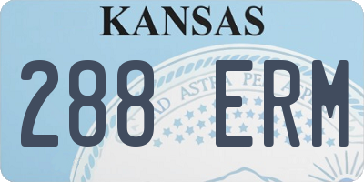 KS license plate 288ERM