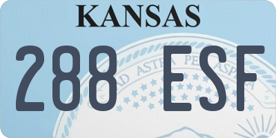 KS license plate 288ESF