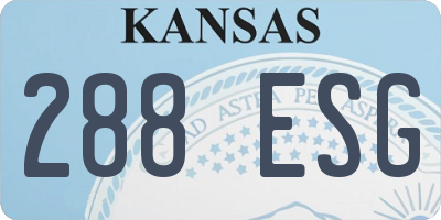 KS license plate 288ESG