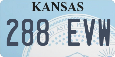 KS license plate 288EVW