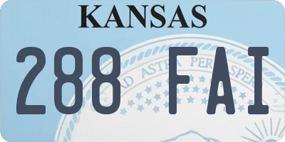 KS license plate 288FAI