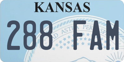 KS license plate 288FAM