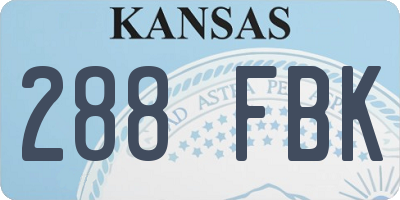KS license plate 288FBK