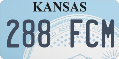 KS license plate 288FCM