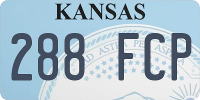 KS license plate 288FCP