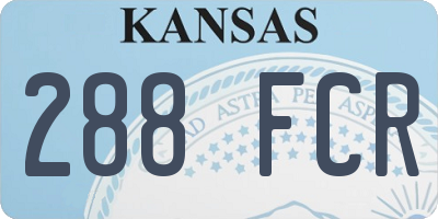 KS license plate 288FCR