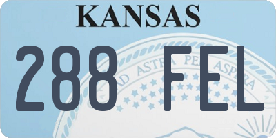 KS license plate 288FEL