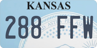 KS license plate 288FFW
