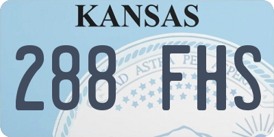 KS license plate 288FHS