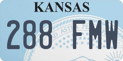 KS license plate 288FMW