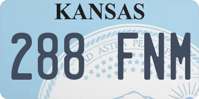 KS license plate 288FNM