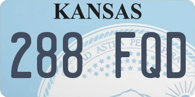 KS license plate 288FQD