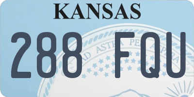 KS license plate 288FQU