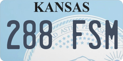 KS license plate 288FSM