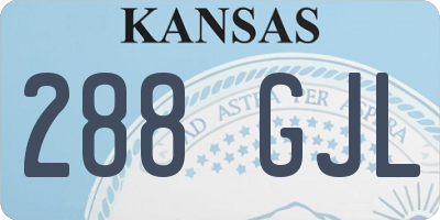 KS license plate 288GJL