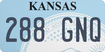 KS license plate 288GNQ