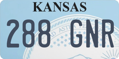 KS license plate 288GNR