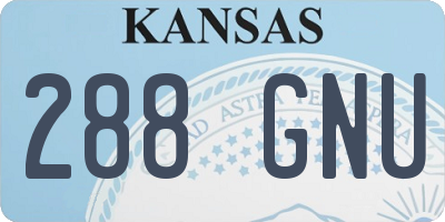 KS license plate 288GNU