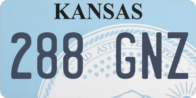 KS license plate 288GNZ