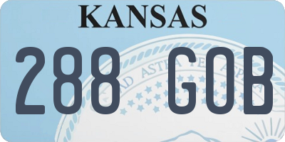 KS license plate 288GOB