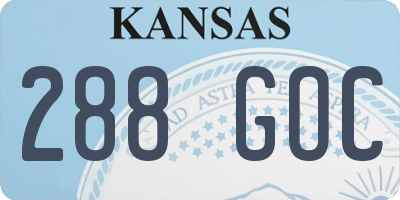 KS license plate 288GOC