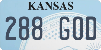 KS license plate 288GOD