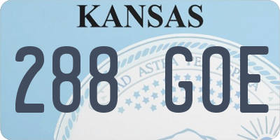 KS license plate 288GOE