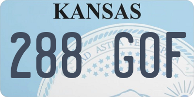 KS license plate 288GOF