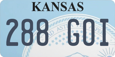 KS license plate 288GOI