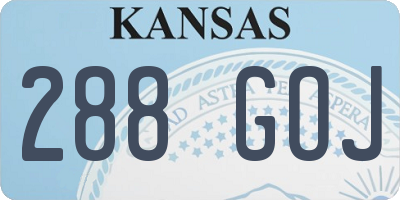 KS license plate 288GOJ